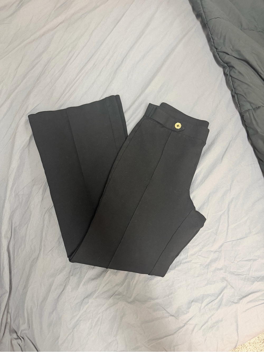 Michael Kors Black Wide-Leg Pants with Gold Accent